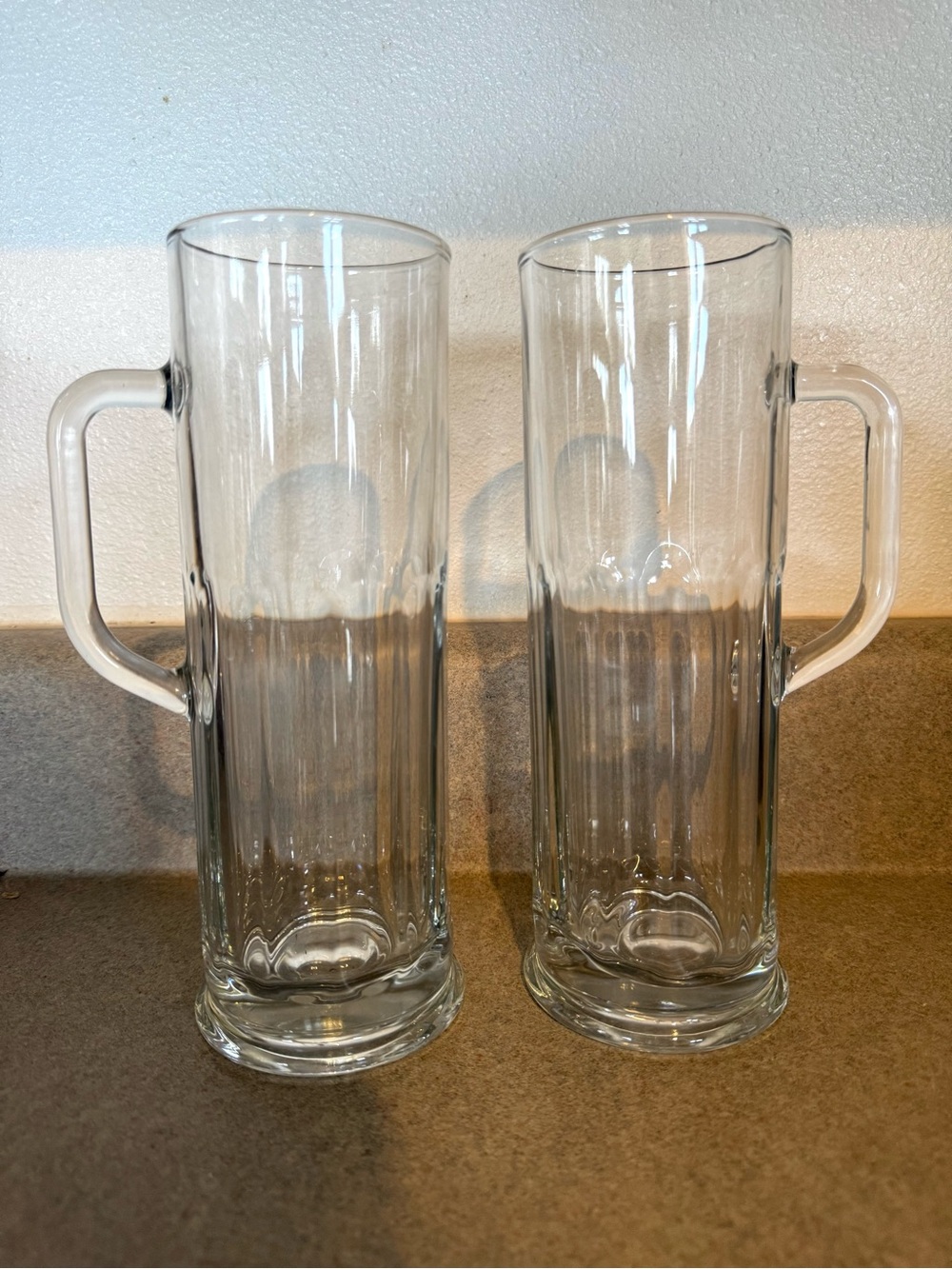 Libby Clear Glass Beer Mugs with Handle - Set of 2